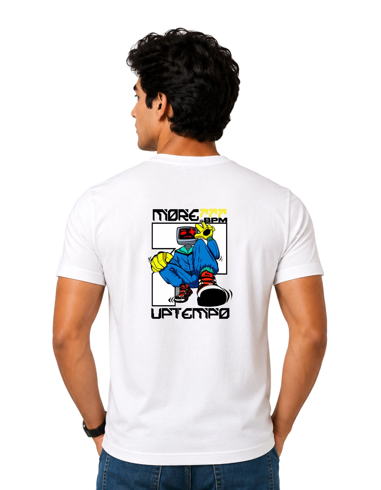 More Uptempo Cotton Round Neck T-Shirt 180 GSM White