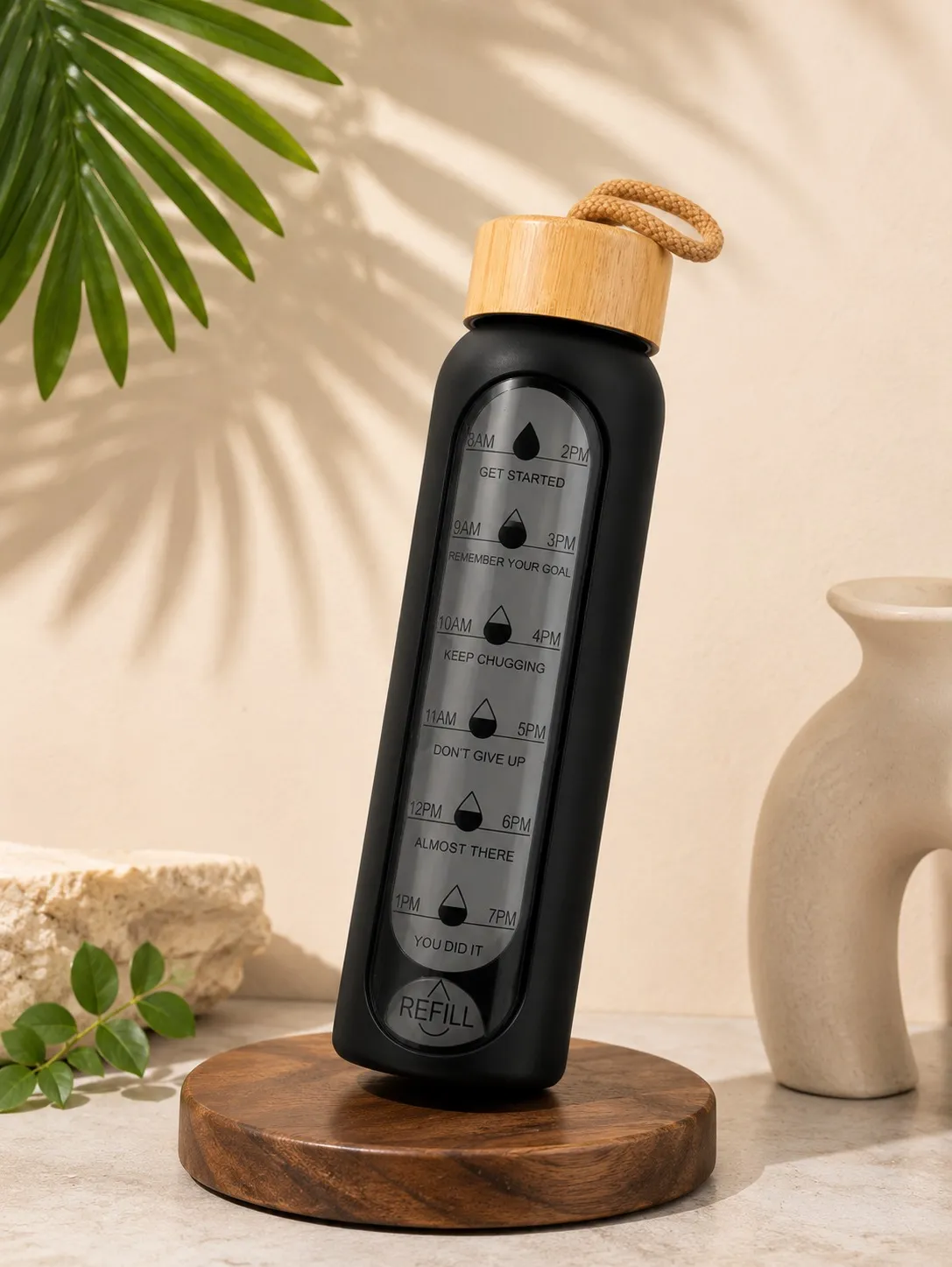 Motivational Borosilicate Premium Glass Water Bottle
