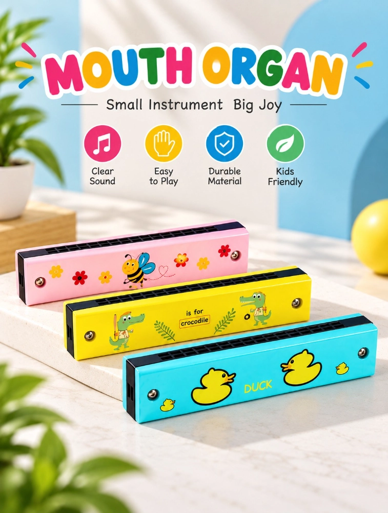 Multi Colour Musical Mouth Organ for Kids Pack of 3