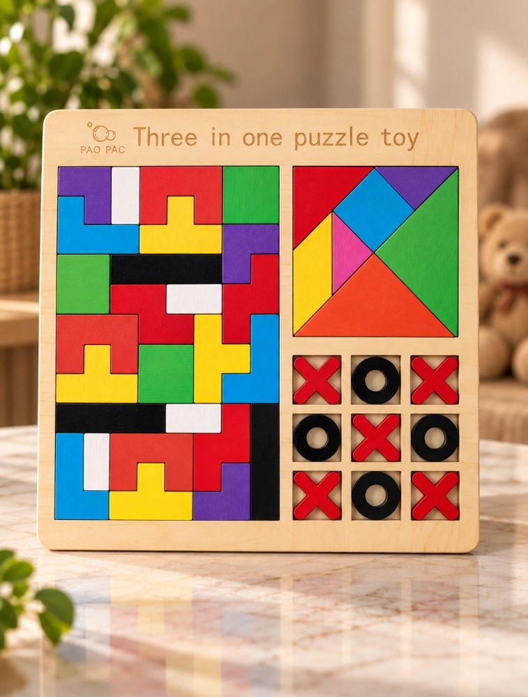 Multi Colour Three In One Kids Puzzle Toy