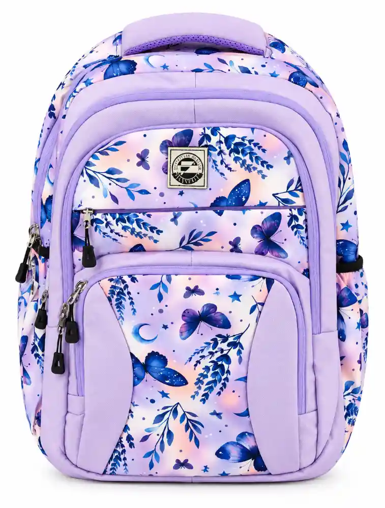 Multi Lavender Premium Printed School Backpack 