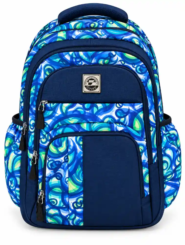  Navy Blue Multi Compartment School Bag