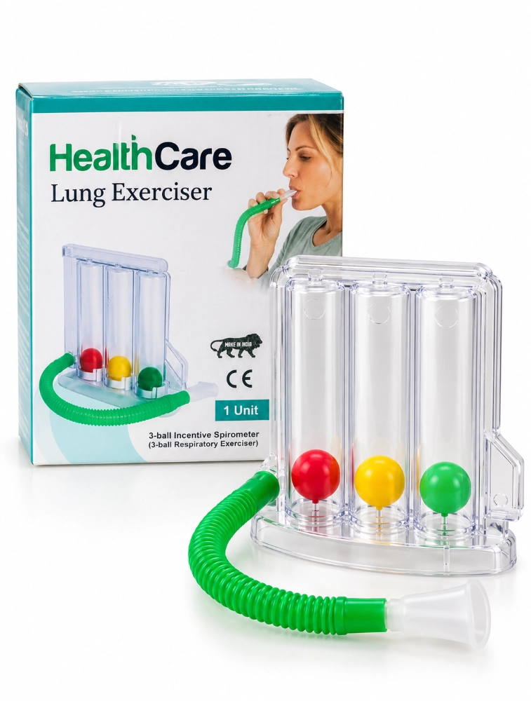 Multicolor 3 Ball Incentive Spirometer Lung Exerciser