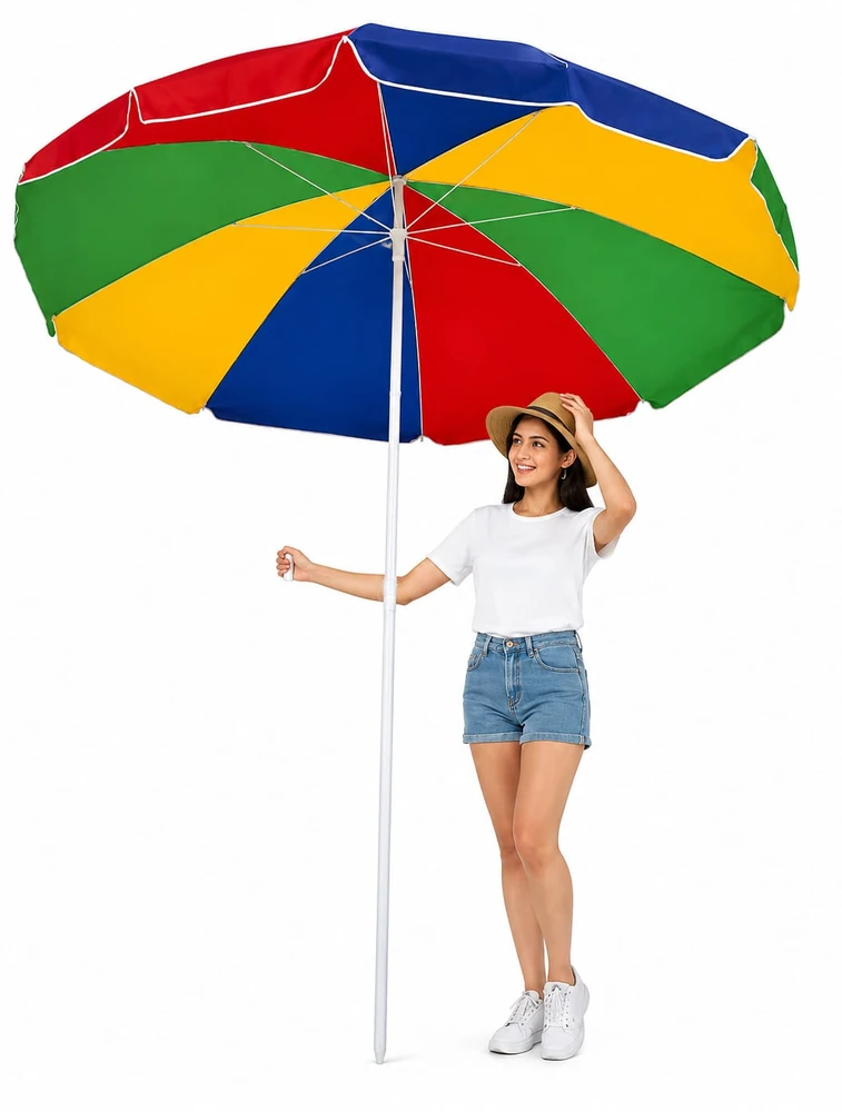 Multicolour Beach And Garden Sun Umbrella