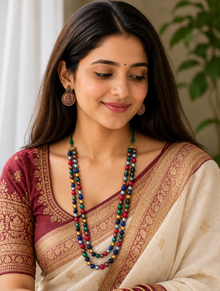 Multicolour Terracotta Beaded Necklace Set