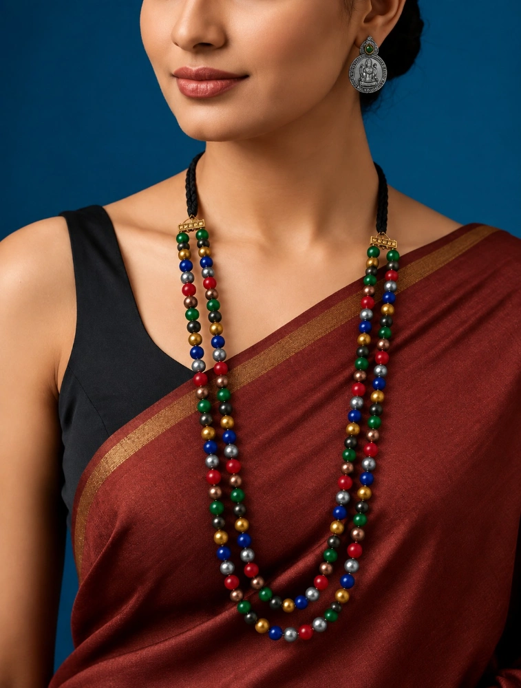 Multicolour Terracotta Beaded Necklace Set
