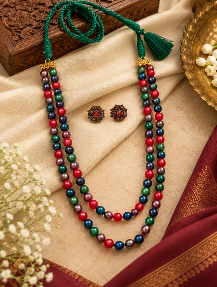 Multicolour Terracotta Beaded Necklace Set