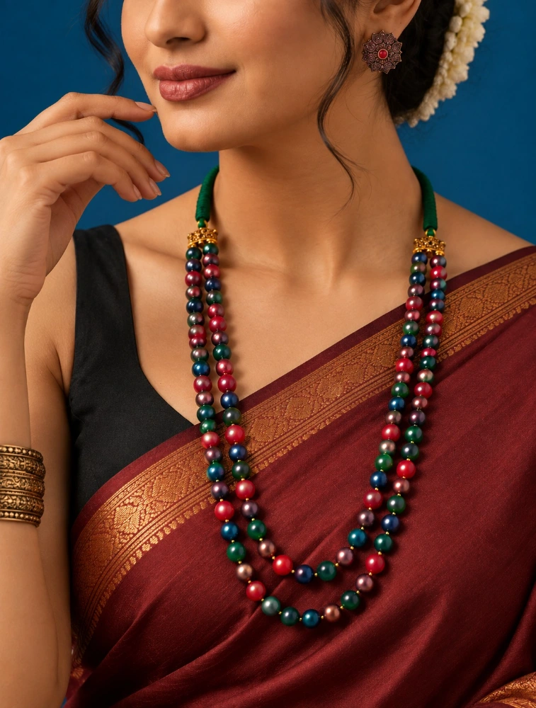 Multicolour Terracotta Beaded Necklace Set