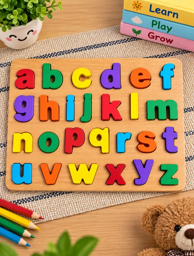 Multicolour Wooden Alphabet Educational Puzzle Toy