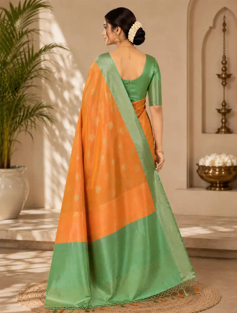 Mustard Yellow  Womens Printed Luxury Jarri Soft Silk Saree 