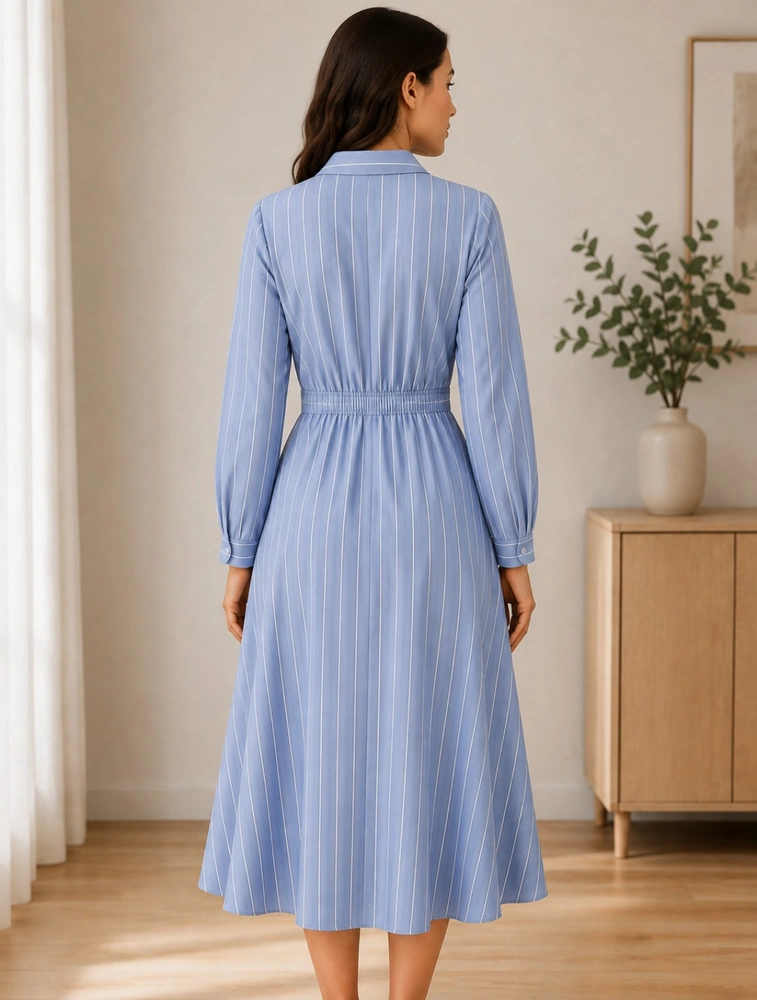 Muted Sky Blue Womens Western Dress