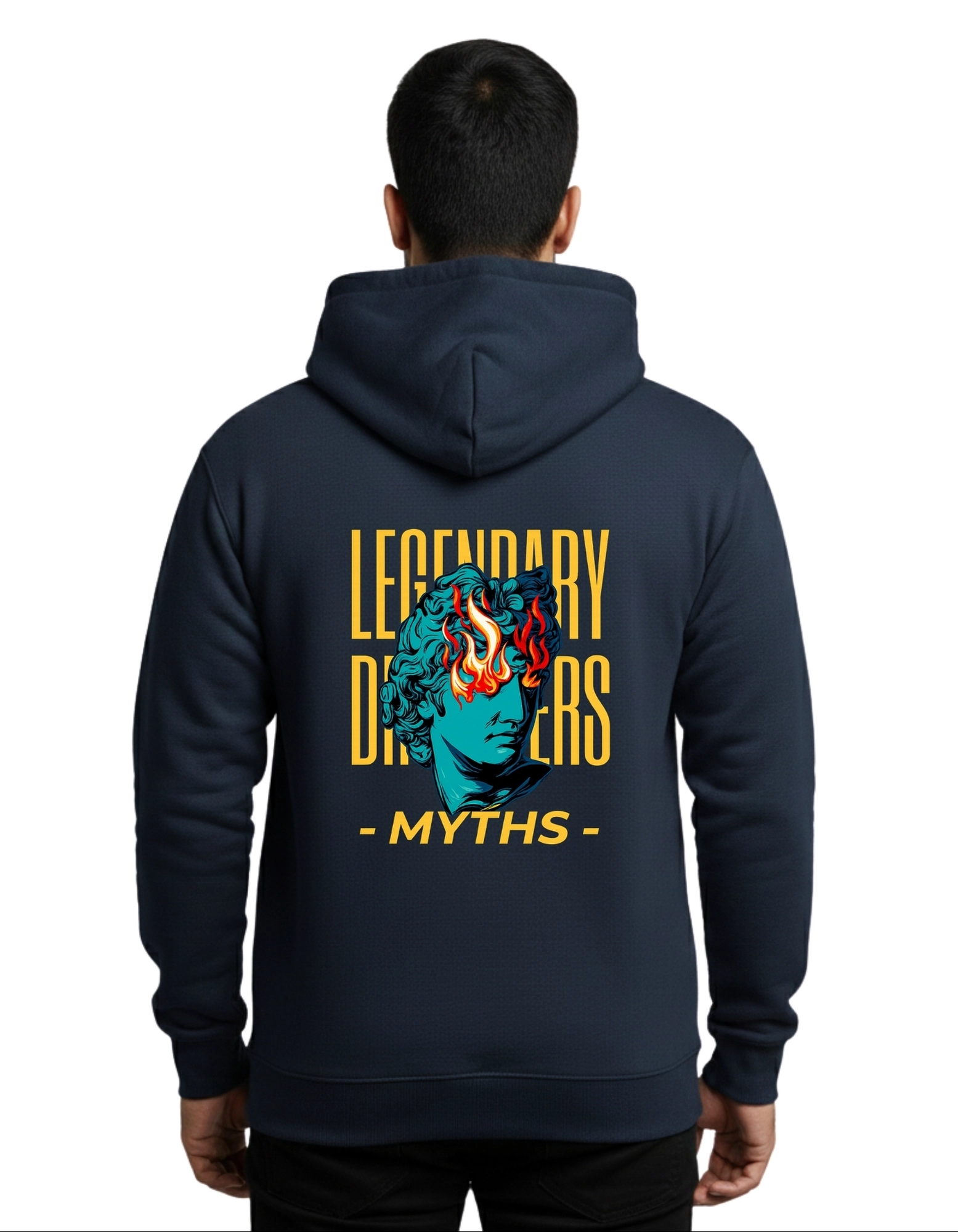Myths Legendary Dreamers Cotton Hoodie Without Zipper 300 GSM Navy Blue