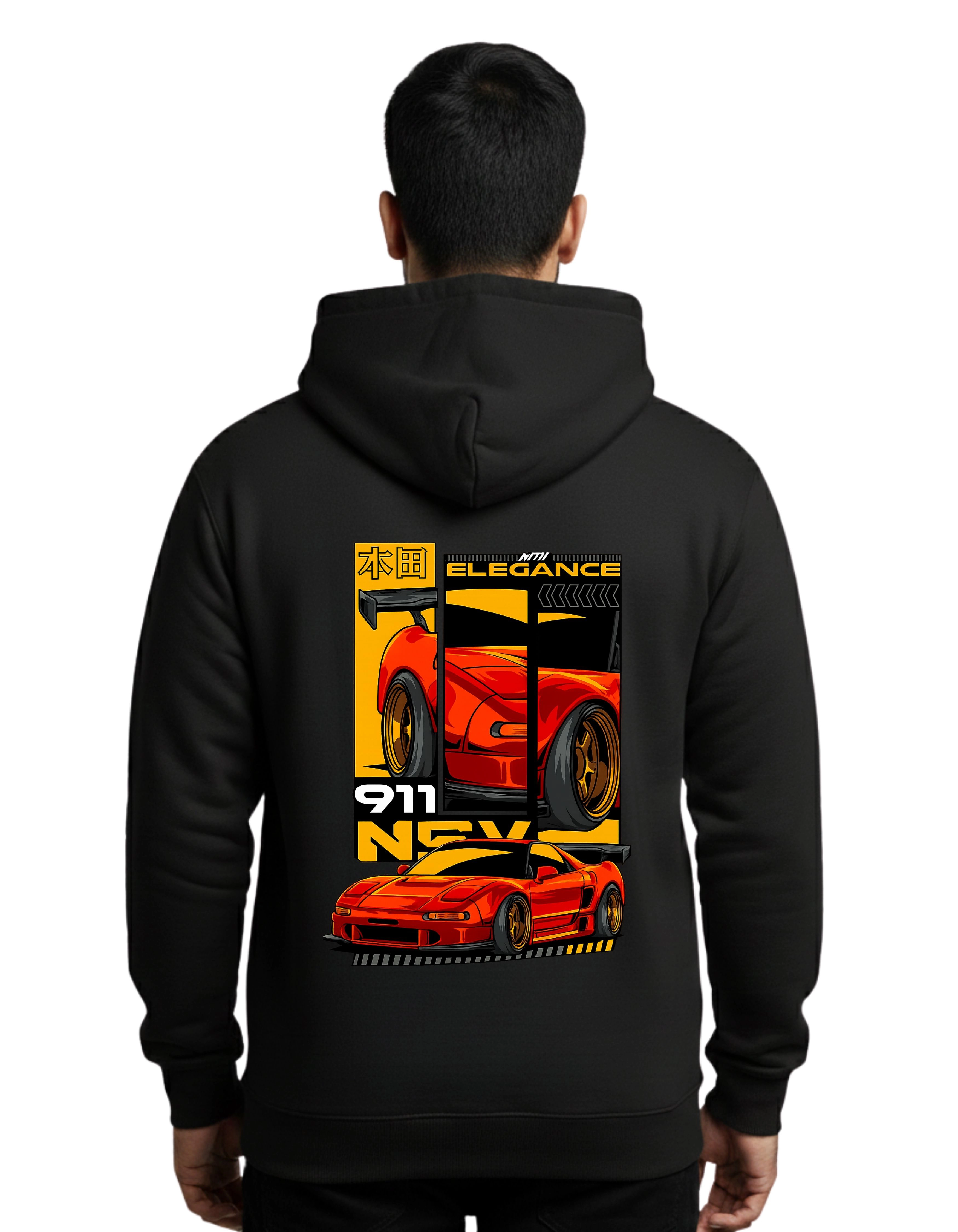 NSX Elegance Cotton Hoodie without zipper 300 GSM Black