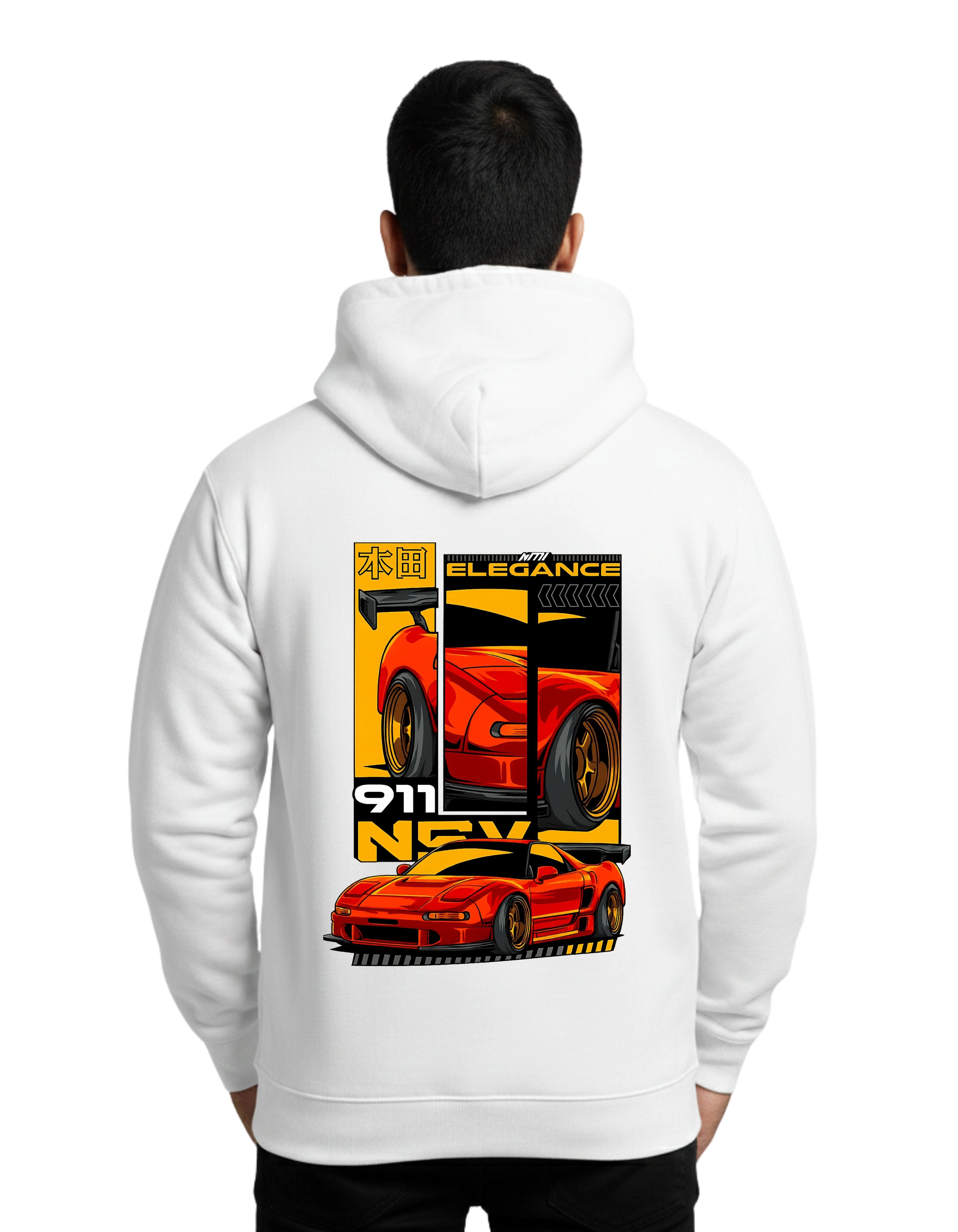 NSX Elegance Cotton Hoodie without zipper 300 GSM White