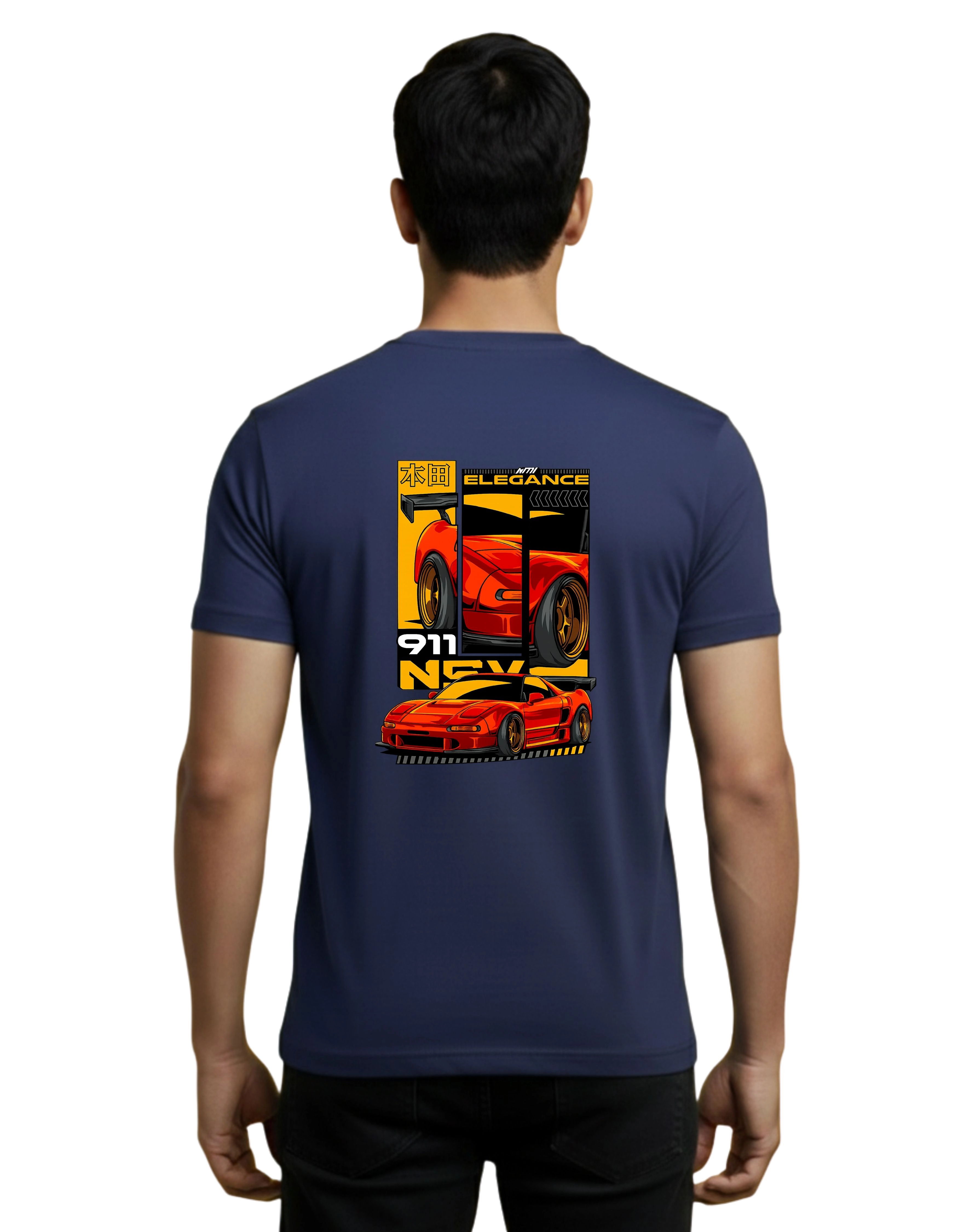 NSX Elegance Cotton Round Neck T-Shirt 180 GSM Navy Blue