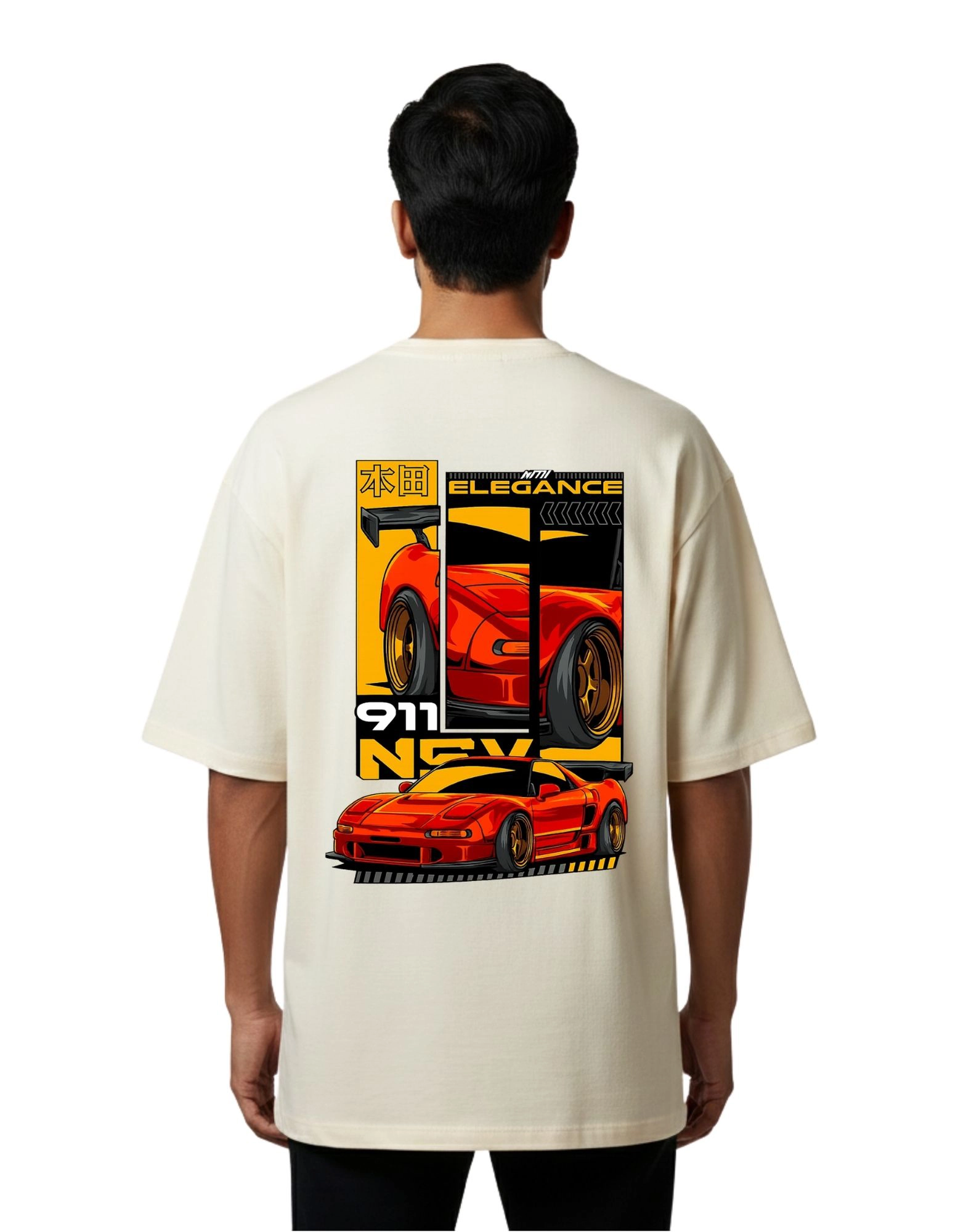 NSX Elegance Oversized Cotton French Terry T-Shirt 240 GSM Beige