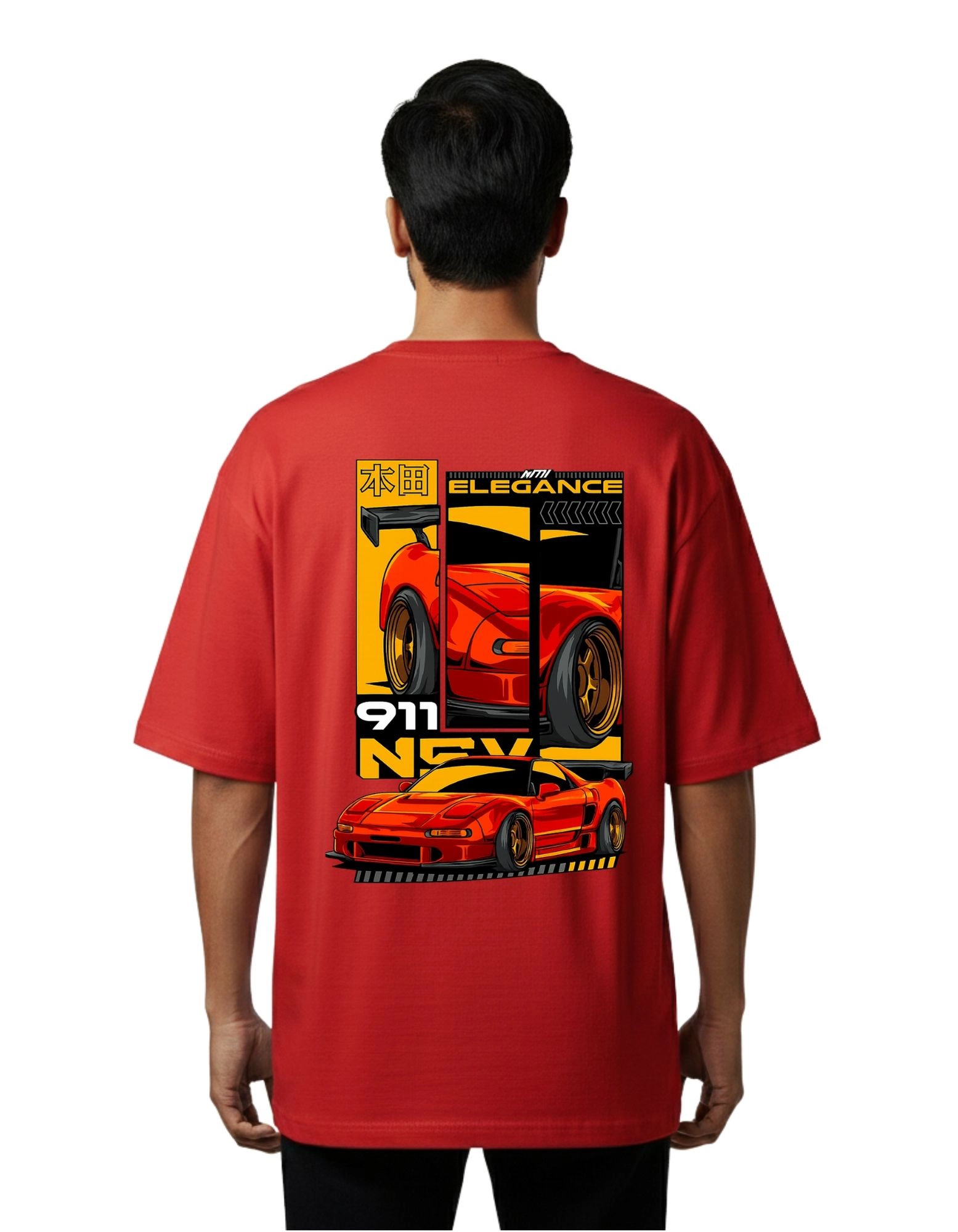 NSX Elegance Oversized Cotton French Terry T-Shirt 240 GSM Red