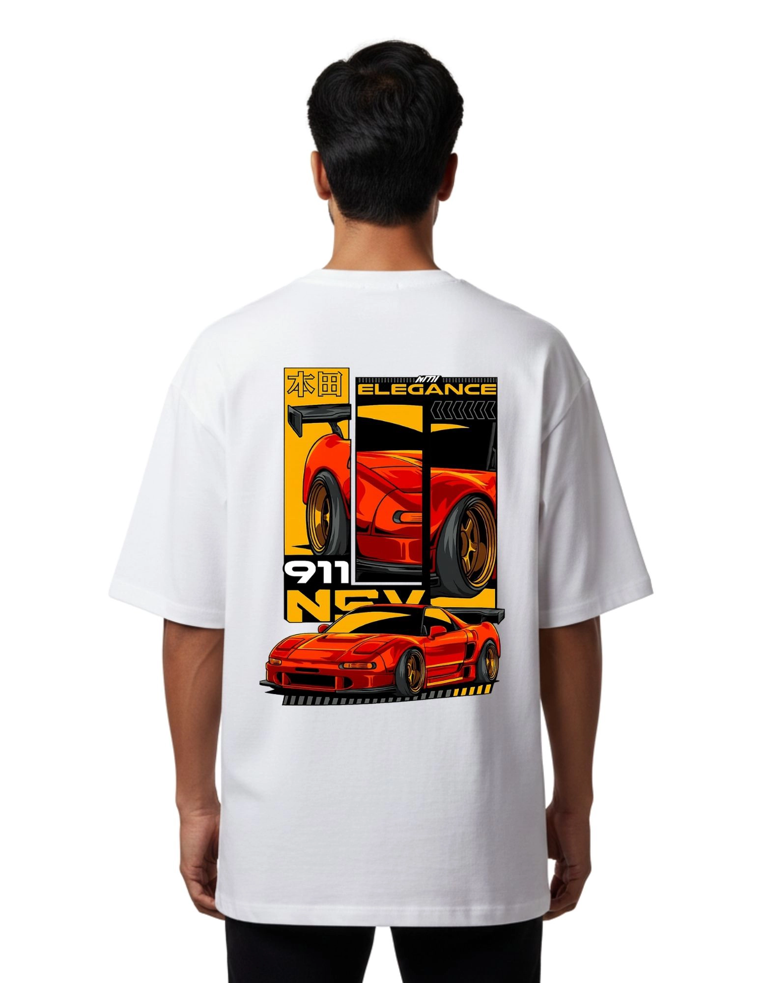 NSX Elegance Oversized Cotton French Terry T-Shirt 240 GSM White