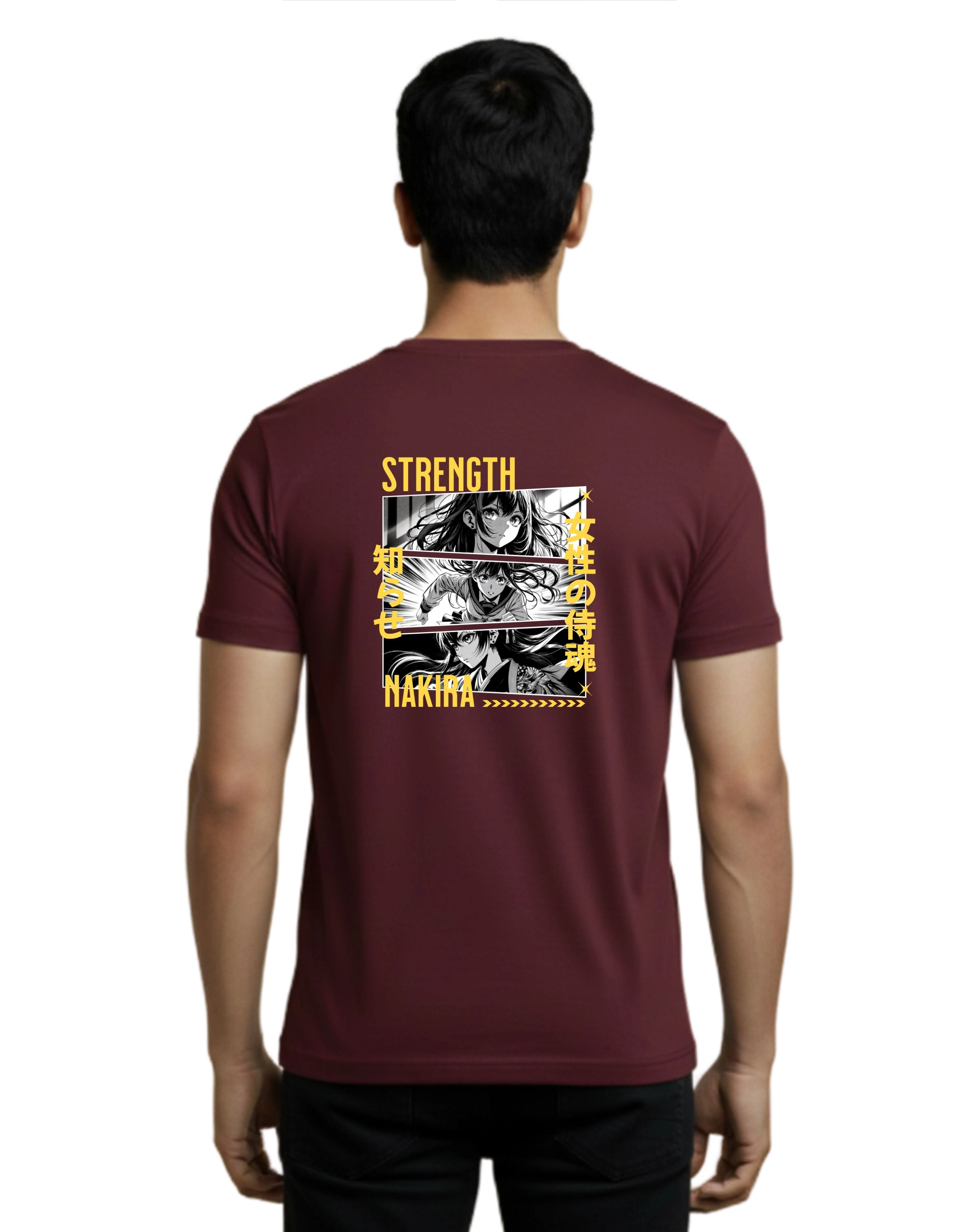 Nakira Cotton Round Neck T-Shirt 180 GSM Maroon