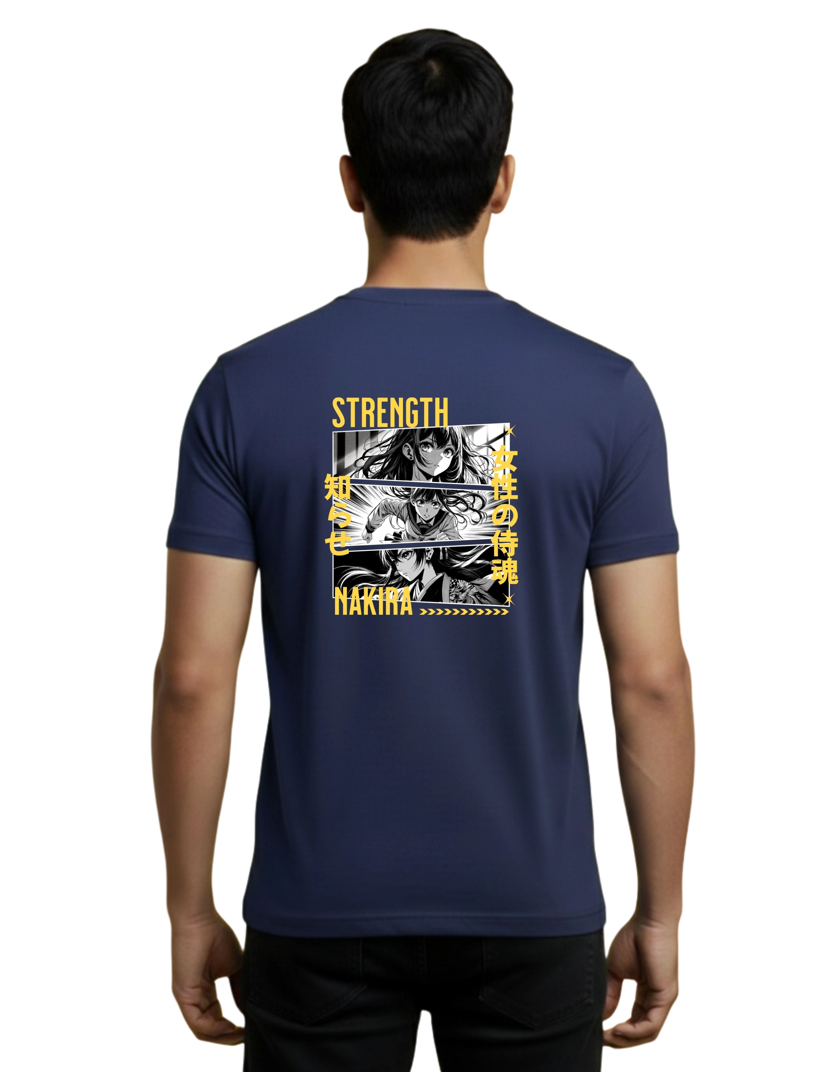 Nakira Cotton Round Neck T-Shirt 180 GSM Navy Blue