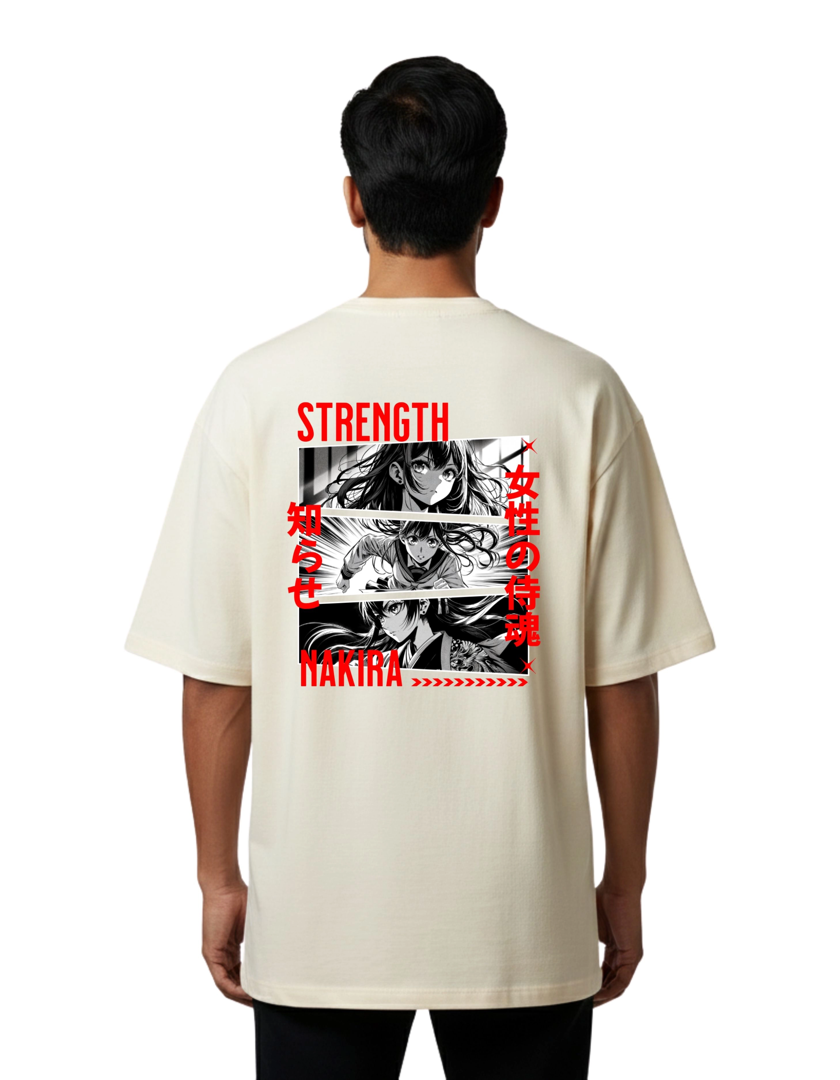 Nakira Oversized Cotton French Terry T-Shirt 240 GSM Beige