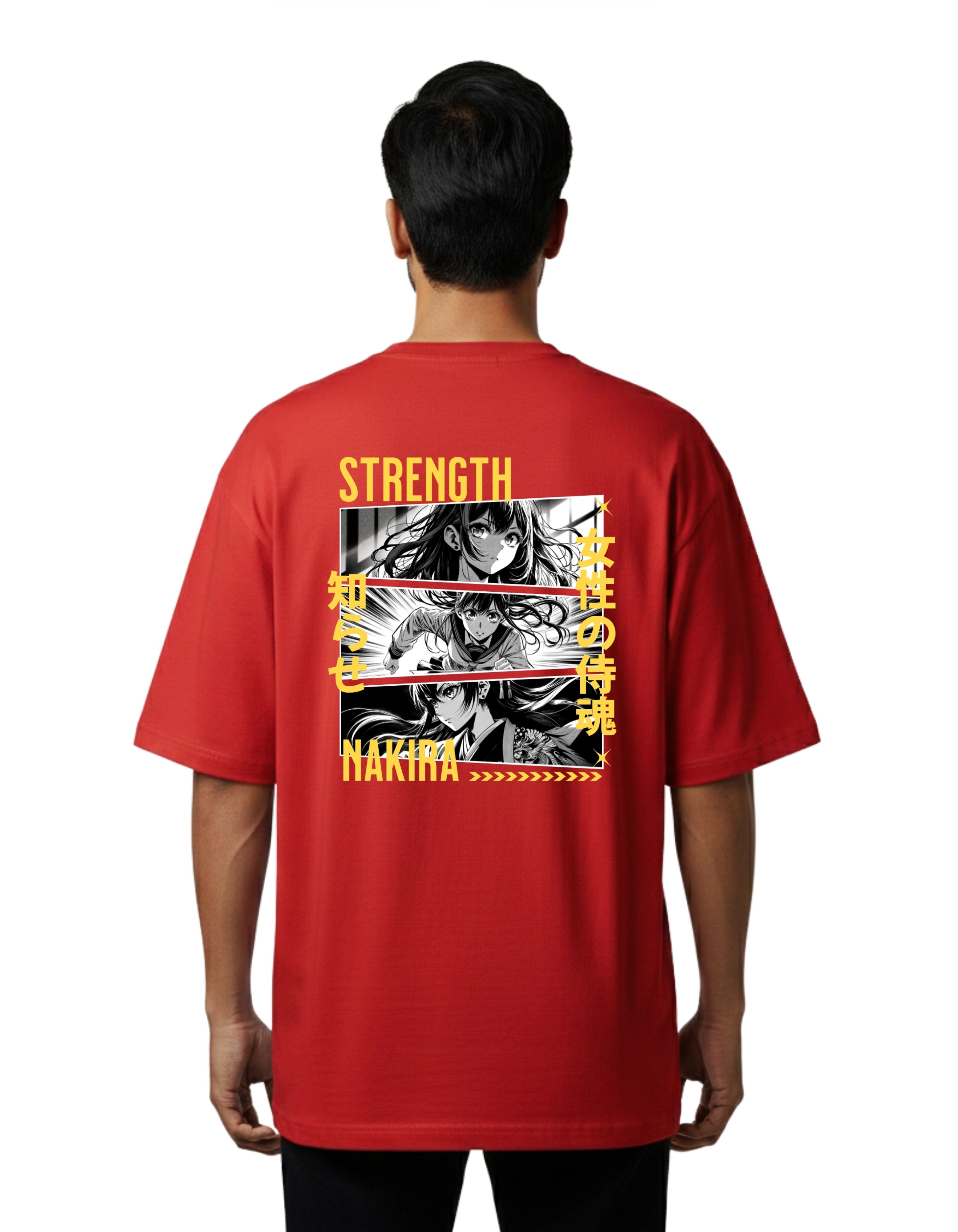 Nakira Oversized Cotton French Terry T-Shirt 240 GSM Red