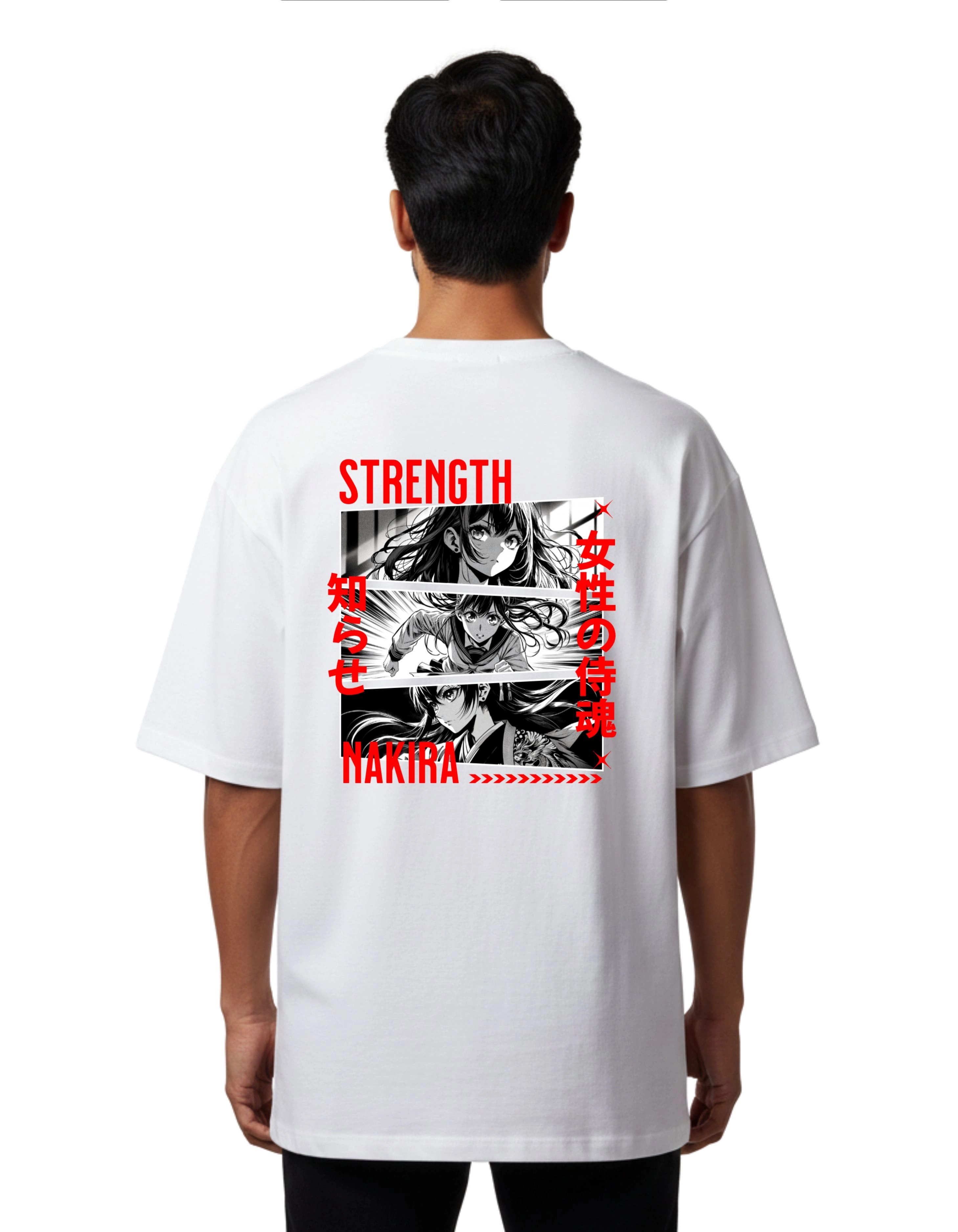 Nakira Oversized Cotton French Terry T-Shirt 240 GSM White