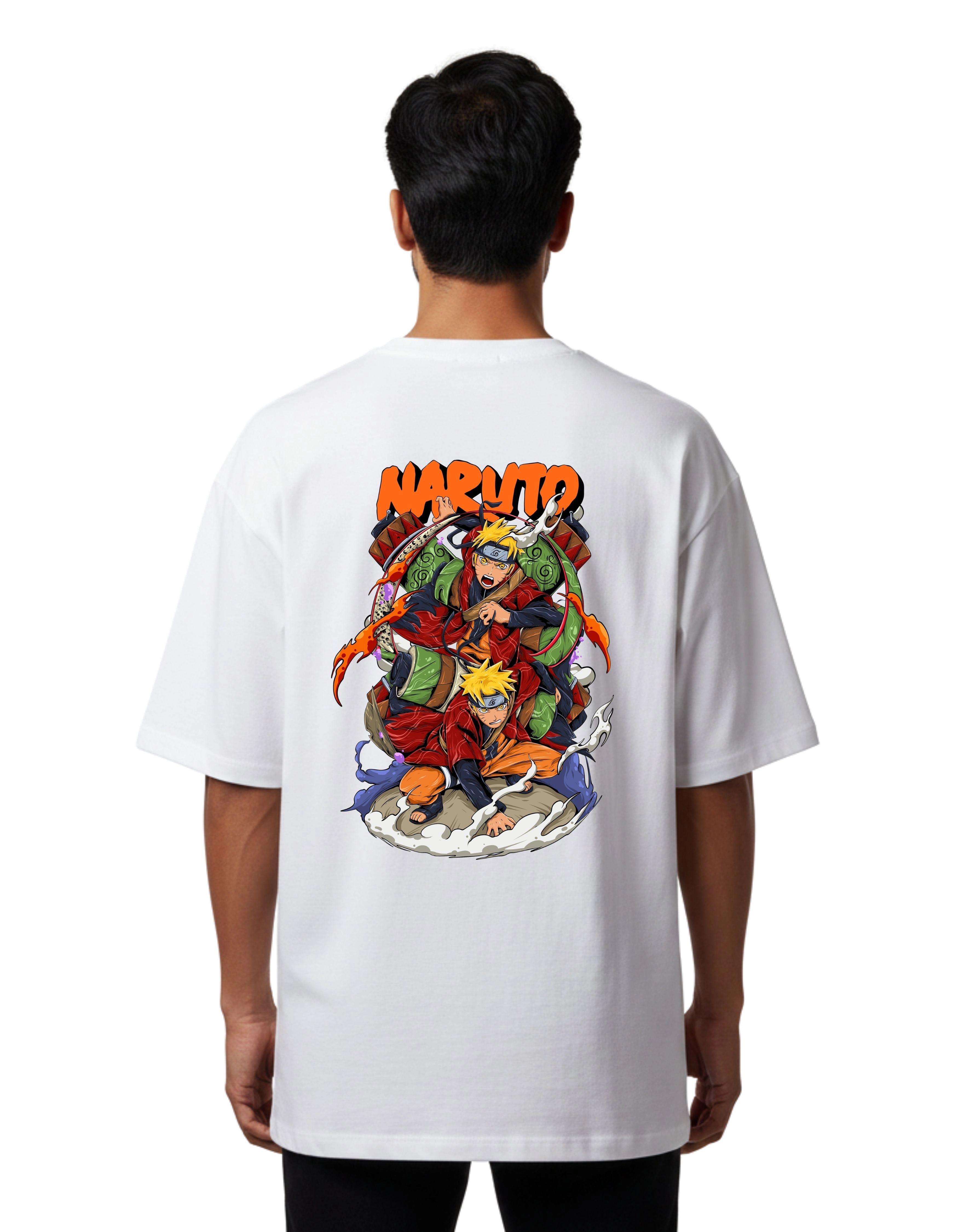 Naruto Shadow Legacy Oversize Cotton French Terry T-Shirt 240 GSM White