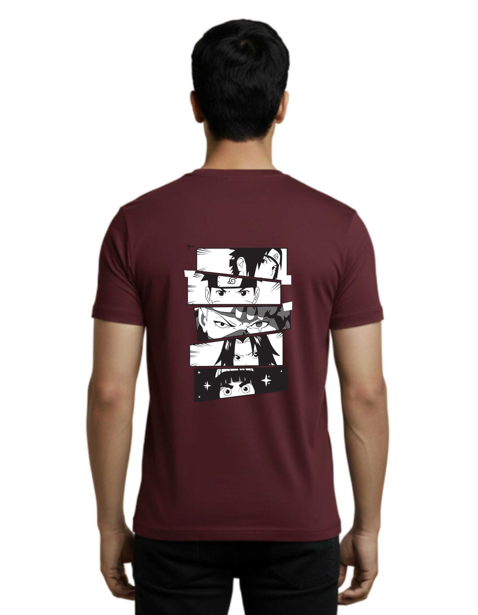 Naruto Squad Cotton Round Neck T-Shirt 180 GSM Maroon