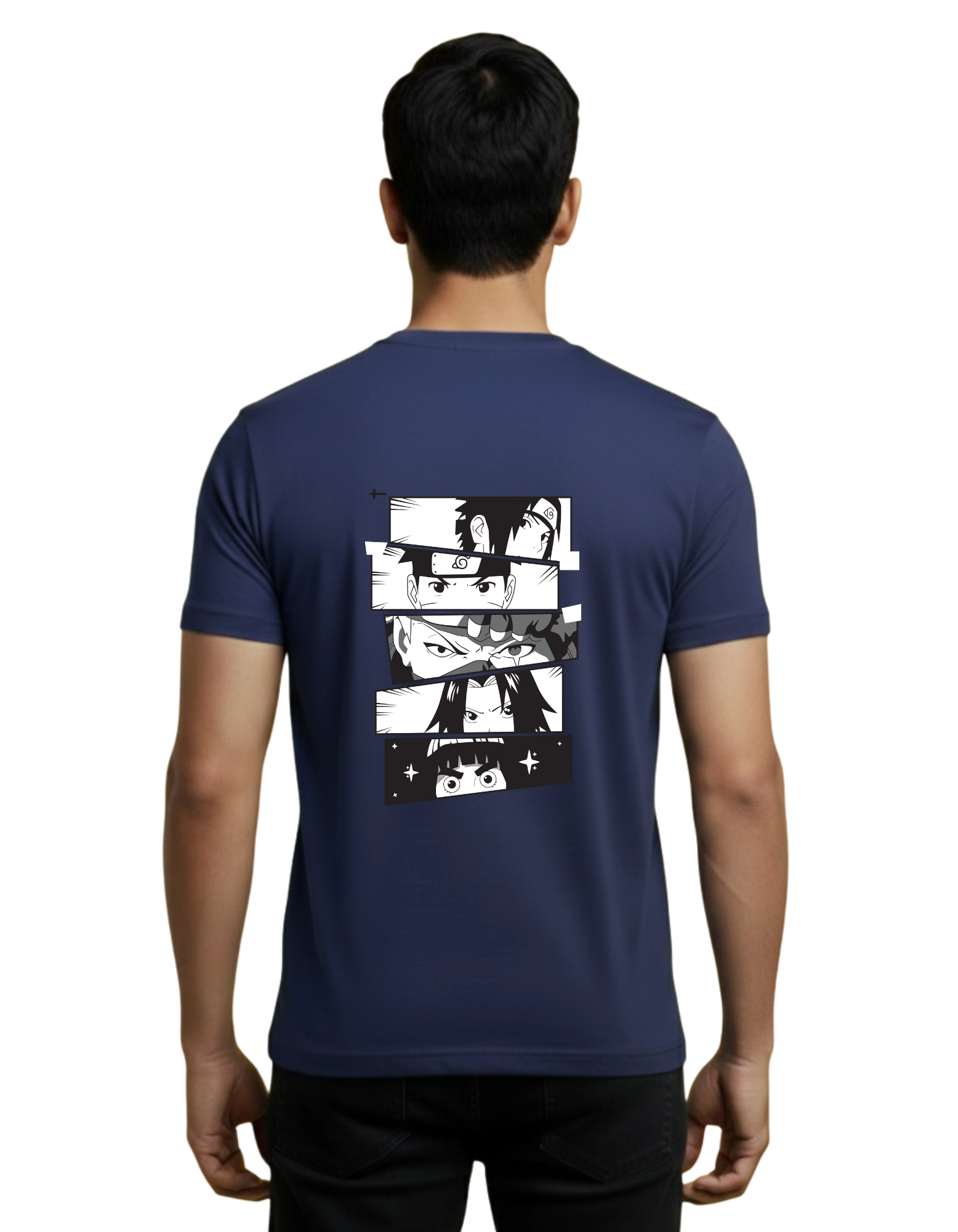 Naruto Squad Cotton Round Neck T-Shirt 180 GSM Navy Blue