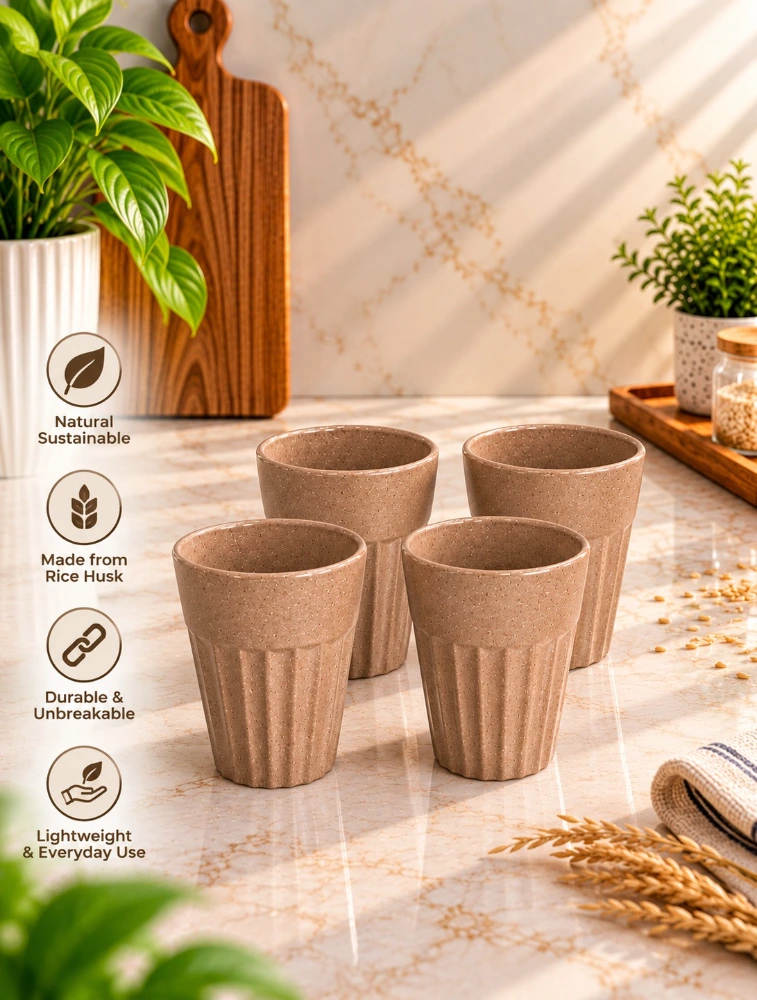 Natural Husk Husk Chai 4 Piece Of Cups 140ml