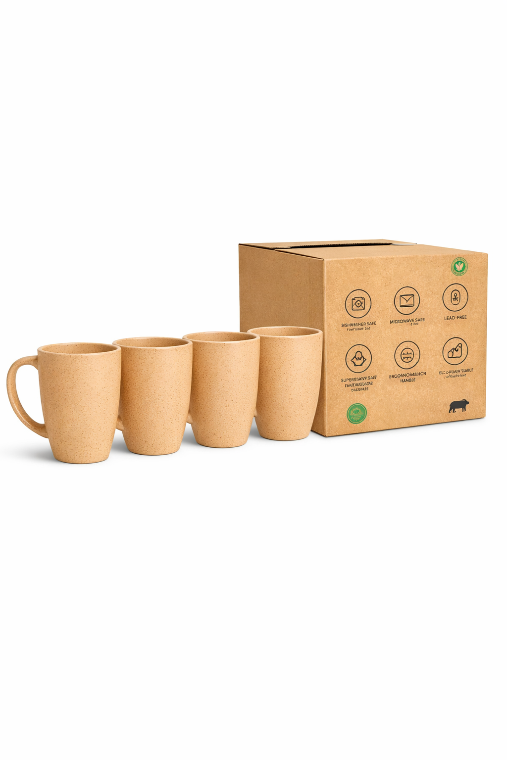 Natural husk Vintage Brew Mug(Pack of 4)
