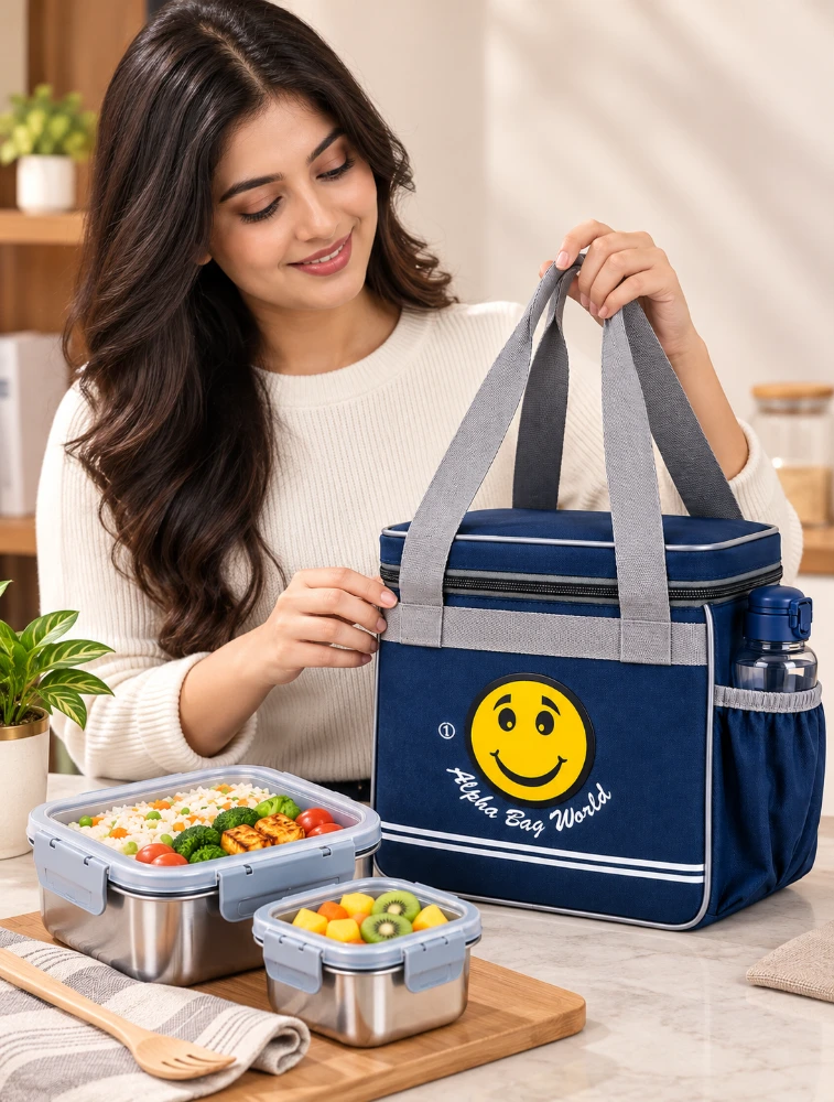 Navy Blue  Alpha Nemesis ABW Smile Insulated Medium Lunch Bag