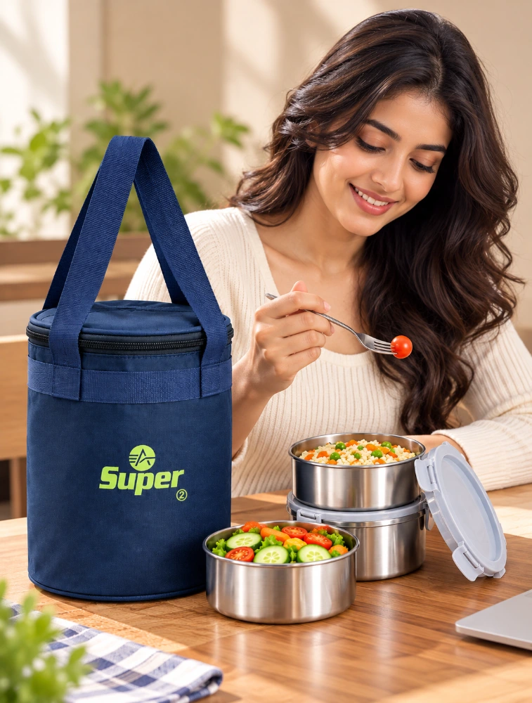  Navy Blue  With Green Alpha Nemesis Round Insulated Large Lunch Bag