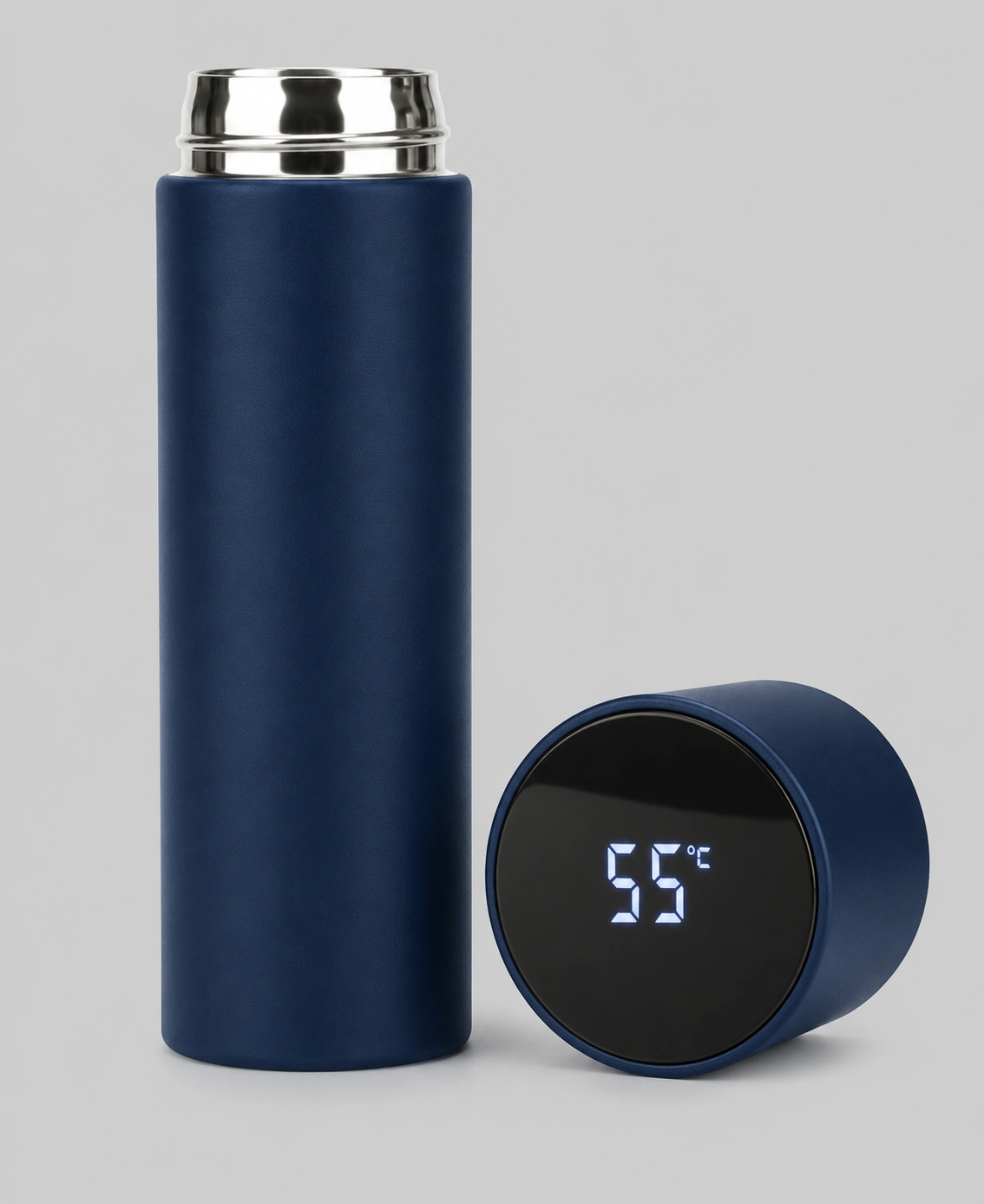 Navy Blue 500 ML Smart Temperature Stainless Steel Water Bottle