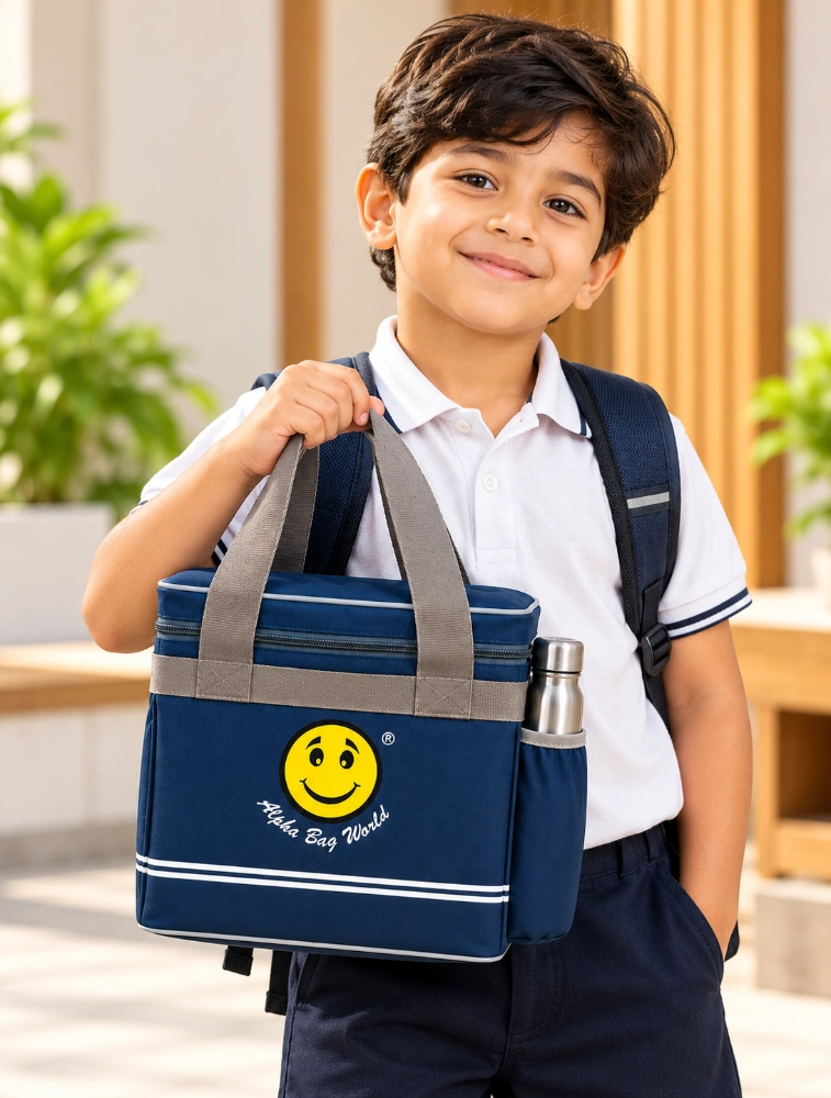 Navy Blue Alpha Nemesis ABW Smile Insulated Big Lunch Bag 