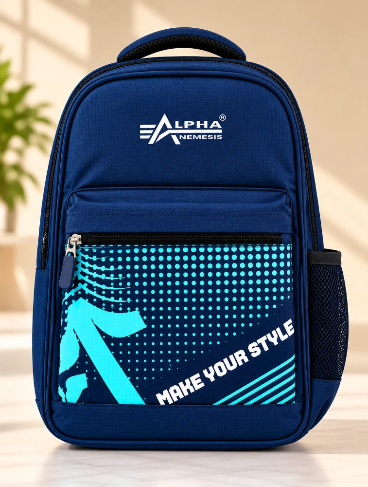 Navy Blue Alpha Nemesis Compact Mini School Backpack