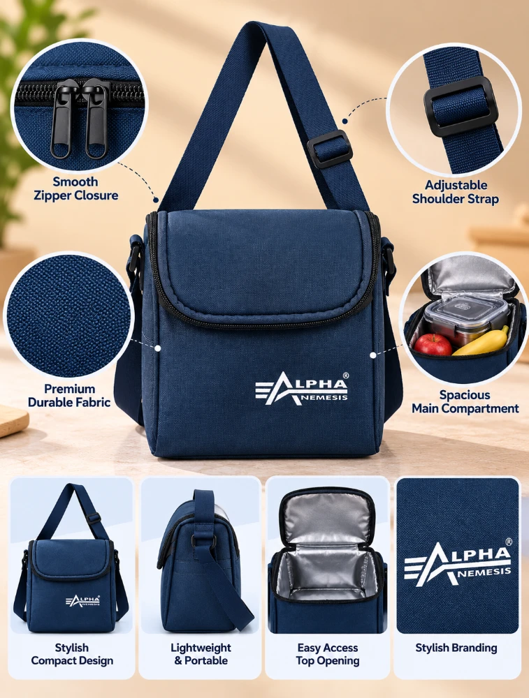 Avorix Navy Blue Alpha Nemesis Cube Insulated Lunch Bag