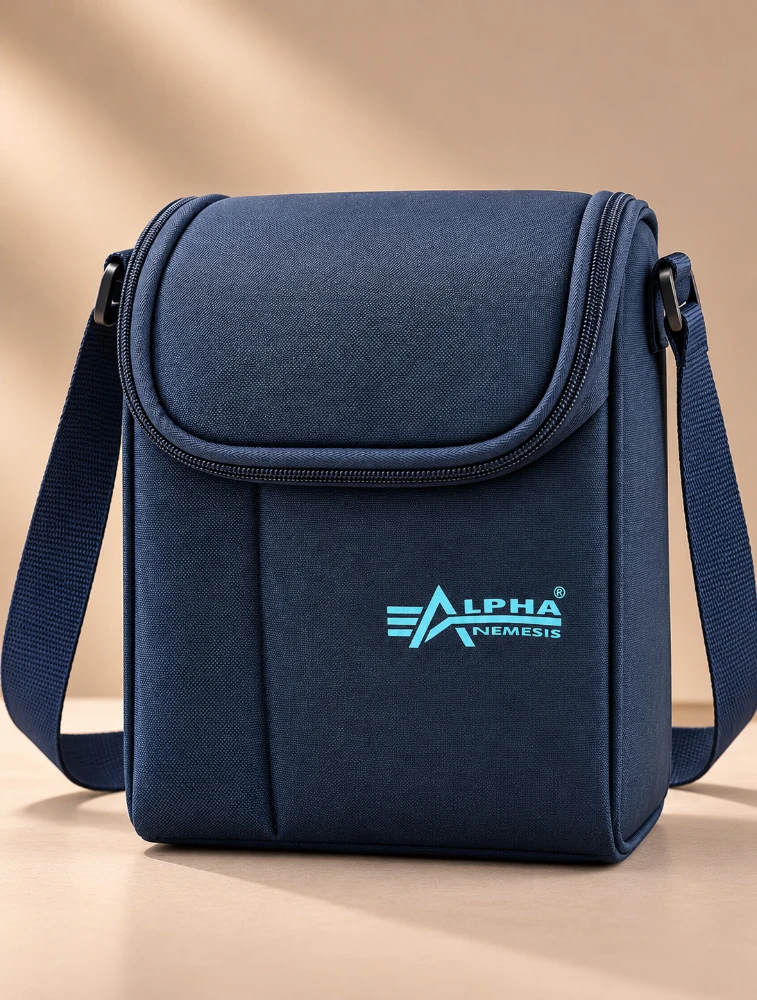 Navy Blue Alpha Nemesis Cube Insulated large Lunch Bag