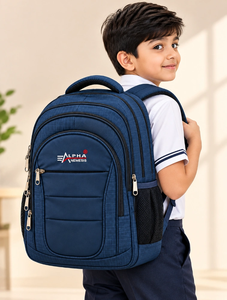 Navy Blue Alpha Nemesis Everyday School Backpack