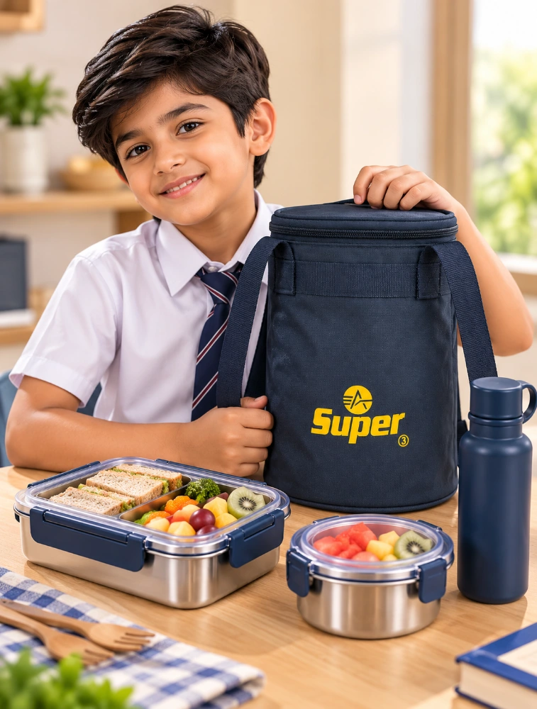 Navy Blue Alpha Nemesis Round Insulated Lunch Bag