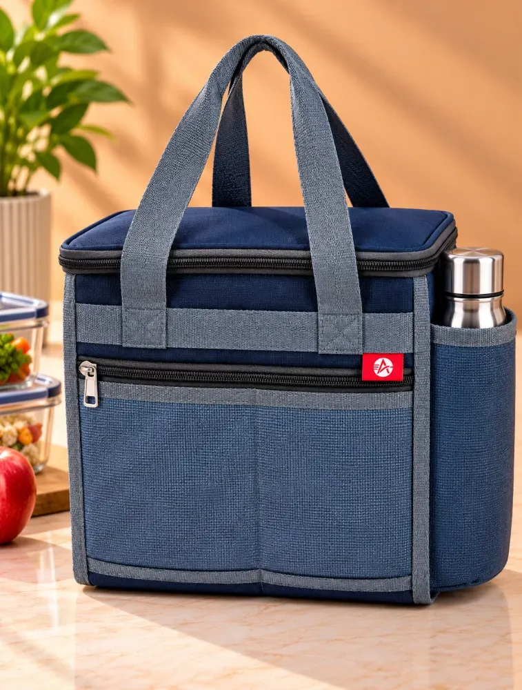 Navy Blue Alpha Nemesis Square Large Smart Carry Lunch Bag