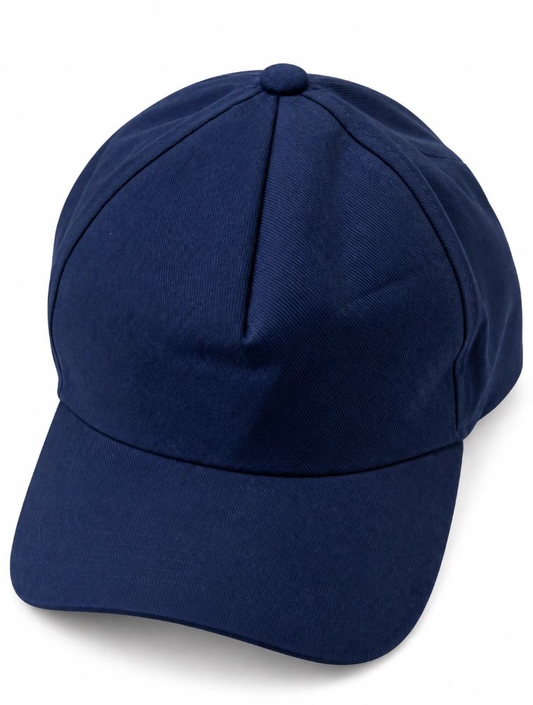 Navy Blue Cotton Basic Cap with Velcro Closure