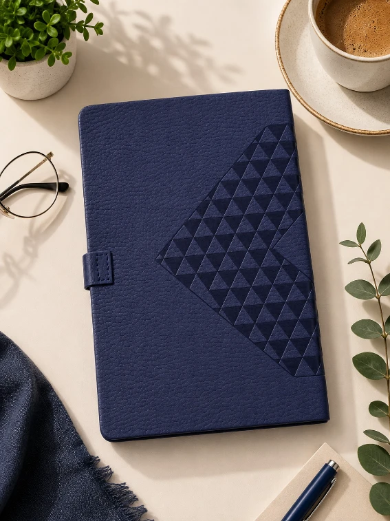 Navy Blue Diamond Texture Magnetic Diary — bulk from ₹267