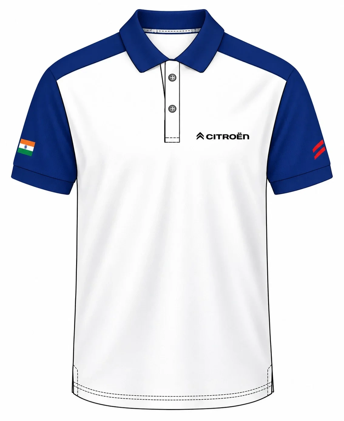 Navy Blue Dri Fit Mars 200 GSM Polo Half Sleeve Cut Sew T Shirt with Side Slit