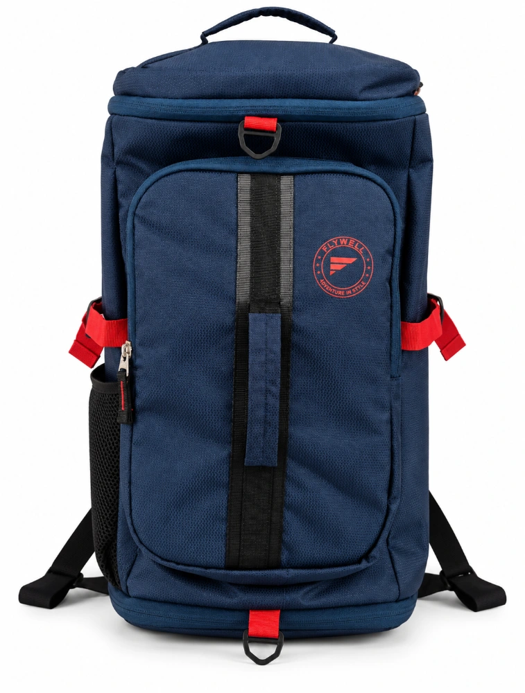 Navy Blue Flywell Multi Compartment Travel And Adventure Backpack