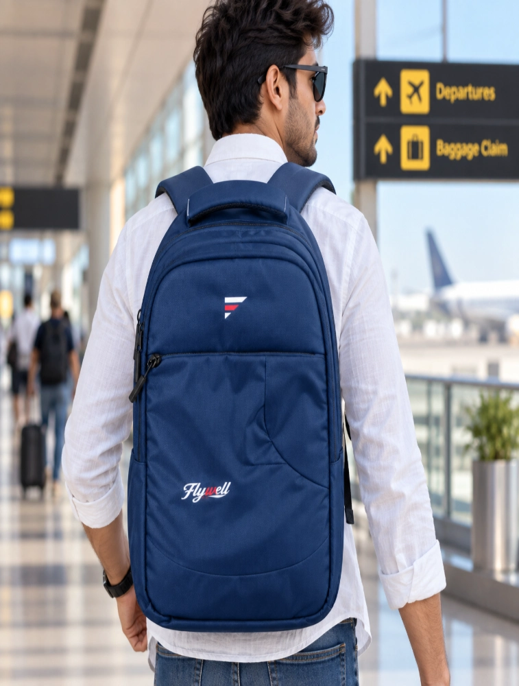 Navy Blue Flywell Premium AeroVault Backpack