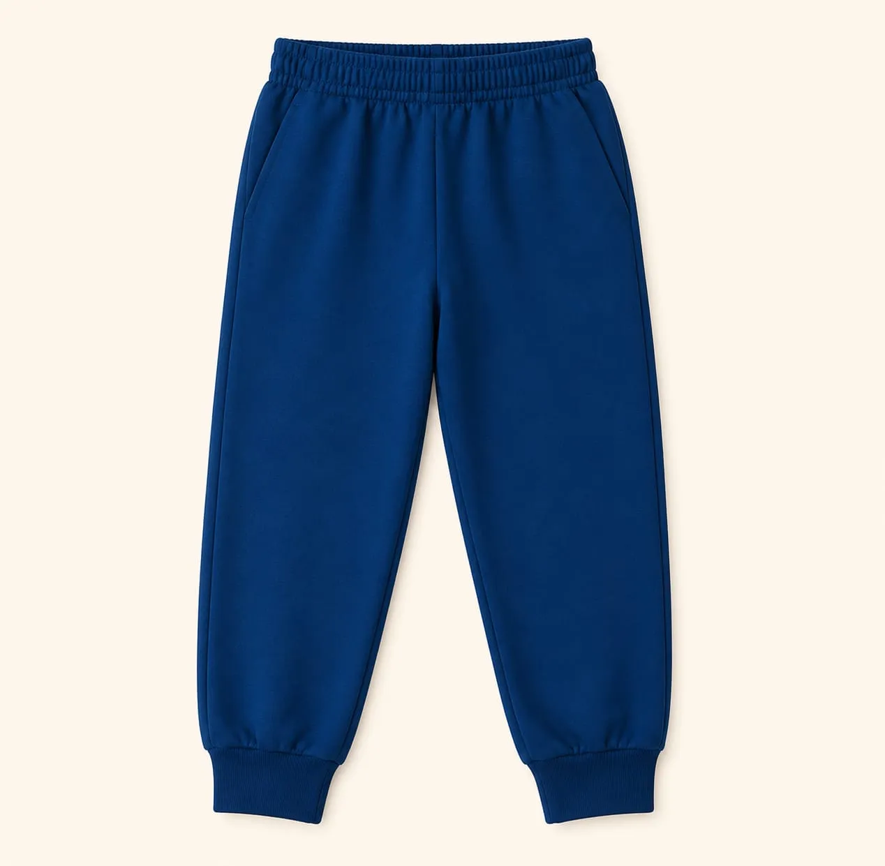 Navy Blue Kids Cotton French Terry 240 GSM Track Pant