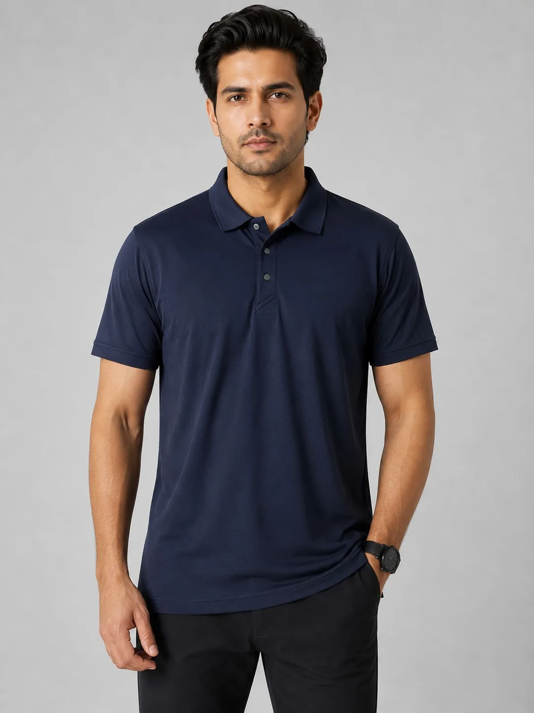Men's Dri Fit Mars 200 GSM Polo T-Shirt with Snap Button & Side Slit — bulk from ₹222