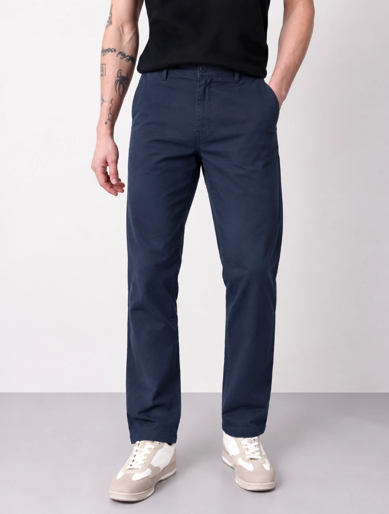 Navy Blue Mens Slim Fit Chino
